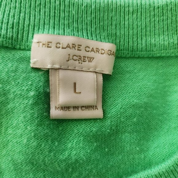 J Crew Clare Cardigan Green Sweater Size Large - Picture 2 of 15